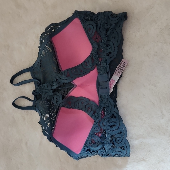 Pink by Victoria's Secret Push_Up Floral Lace Bralette Size Small - Picture 5 of 10